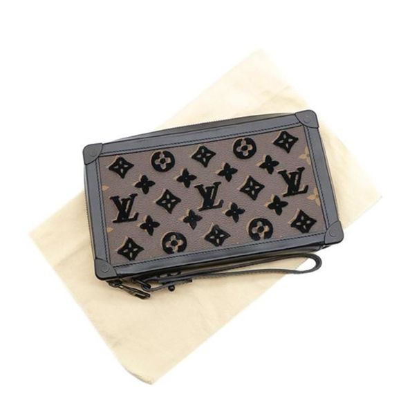 Louis Vuitton Clutch Bag Soft Trunk Clutch Monogram Brown Black - Picture 8 of 8